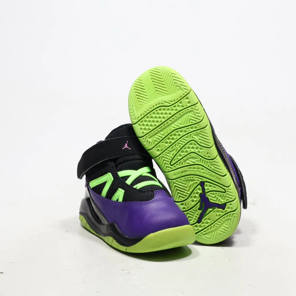Air Jordan Prime Flight Sport Shoes Fabric Purple Color For Kids