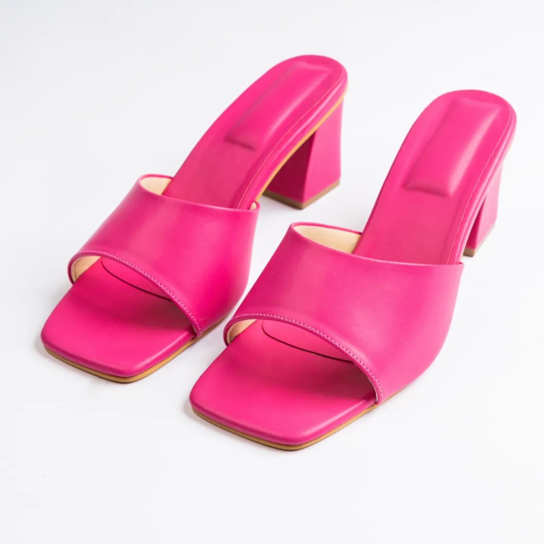 Audrey Hot pink mules
