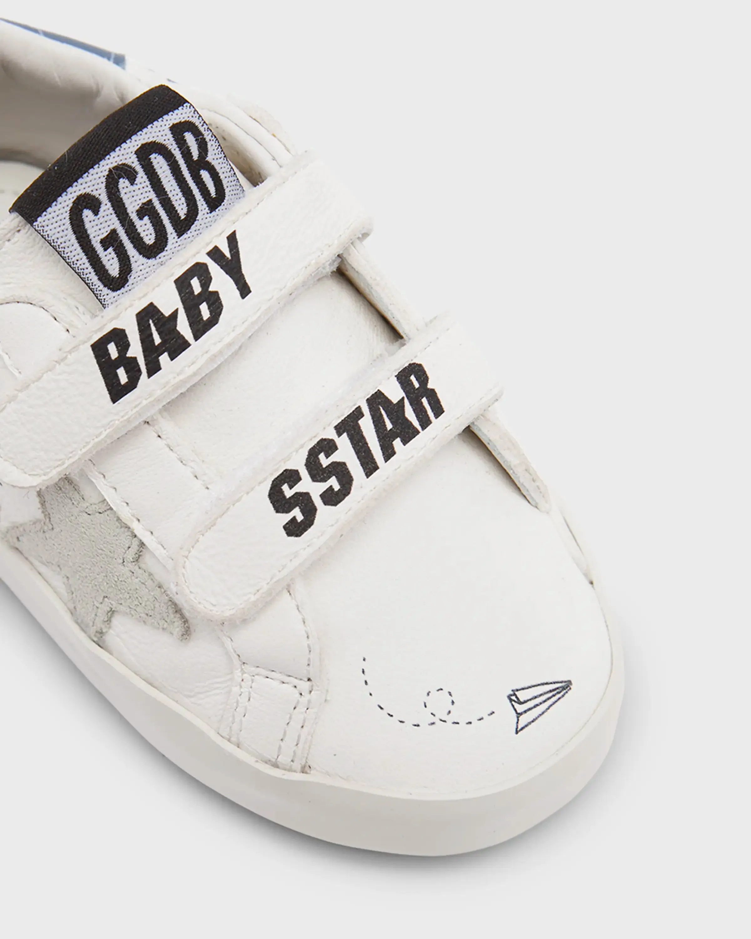 Baby School Leather Sneakers - White/Ice/Blue