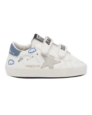 Baby School Leather Sneakers - White/Ice/Blue