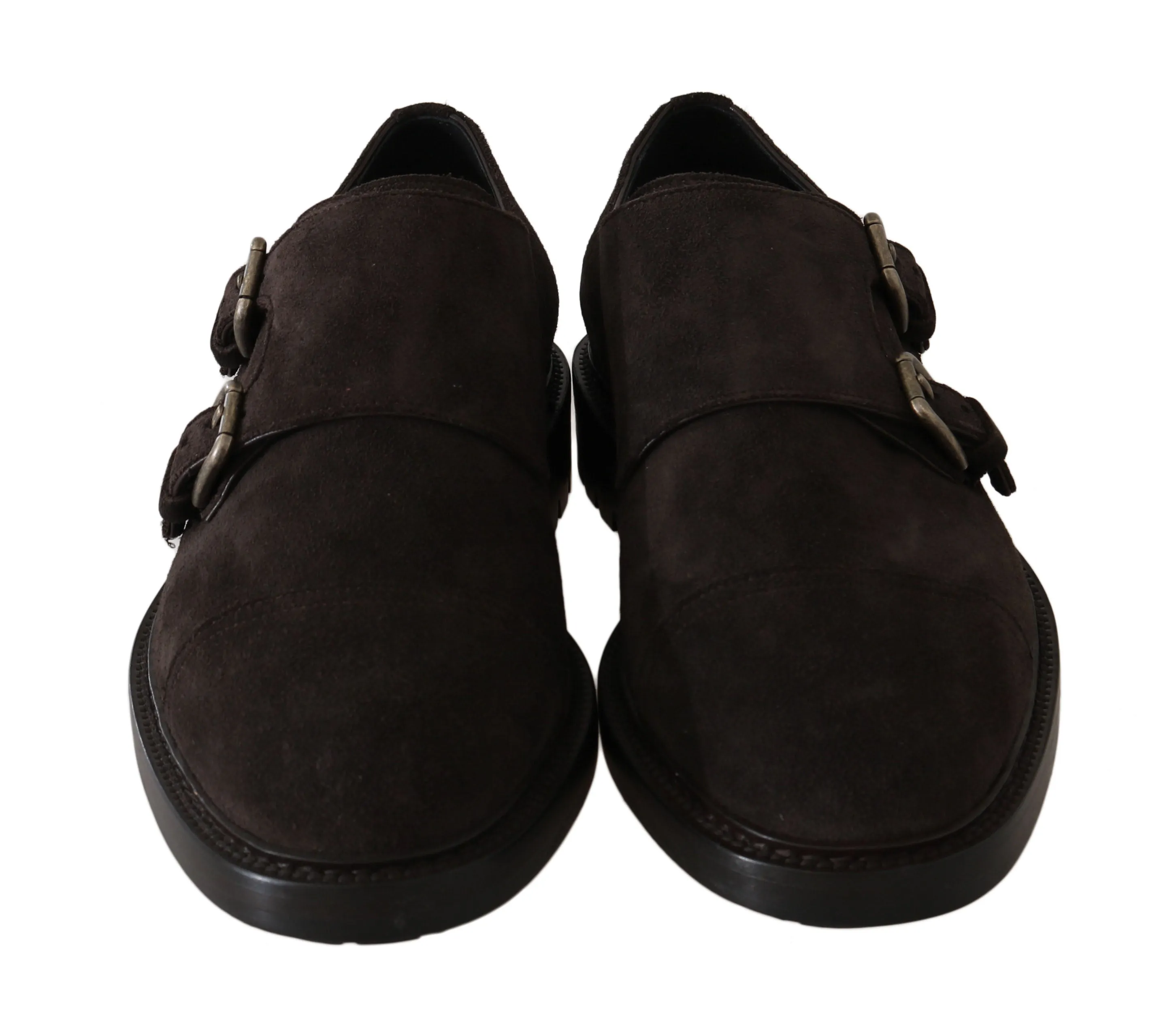 Brown Leather Derby Monkstrap Mens Shoes