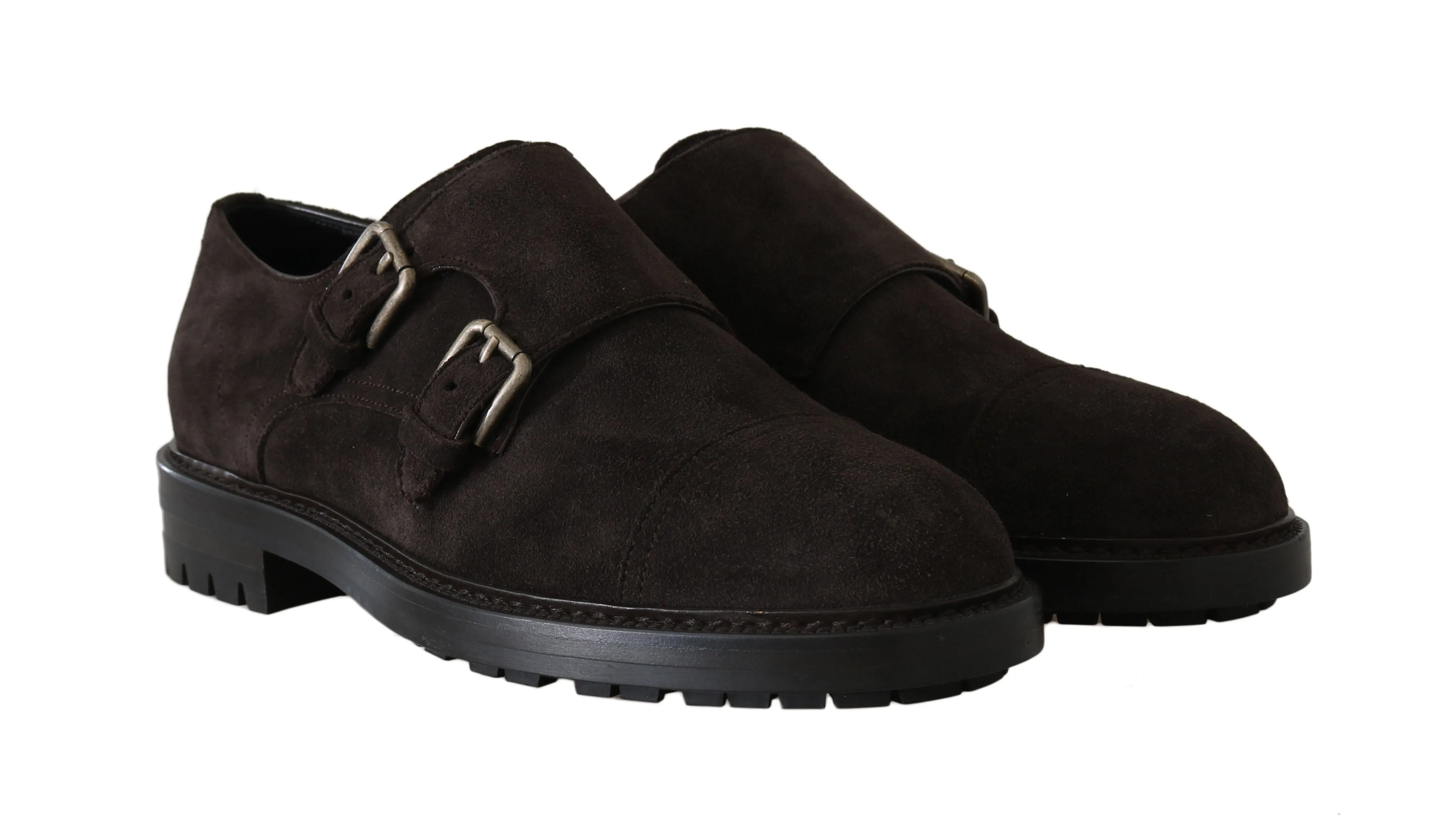 Brown Leather Derby Monkstrap Mens Shoes