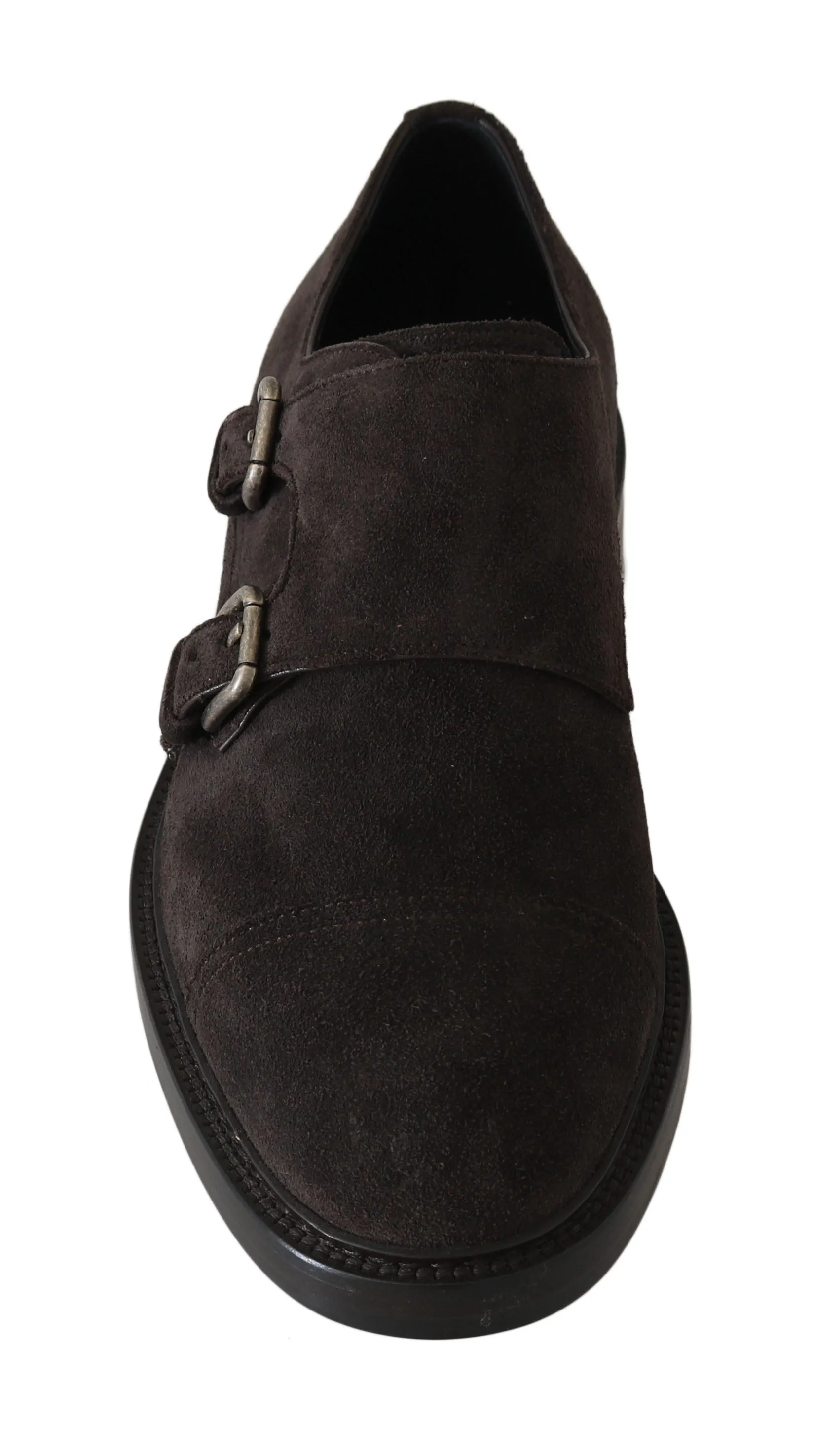 Brown Leather Derby Monkstrap Mens Shoes