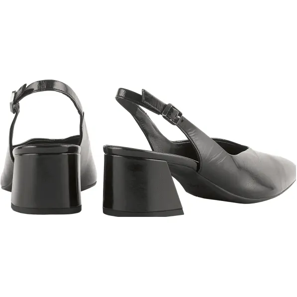 Calla Block Heel Sling Back Shoe Black Patent