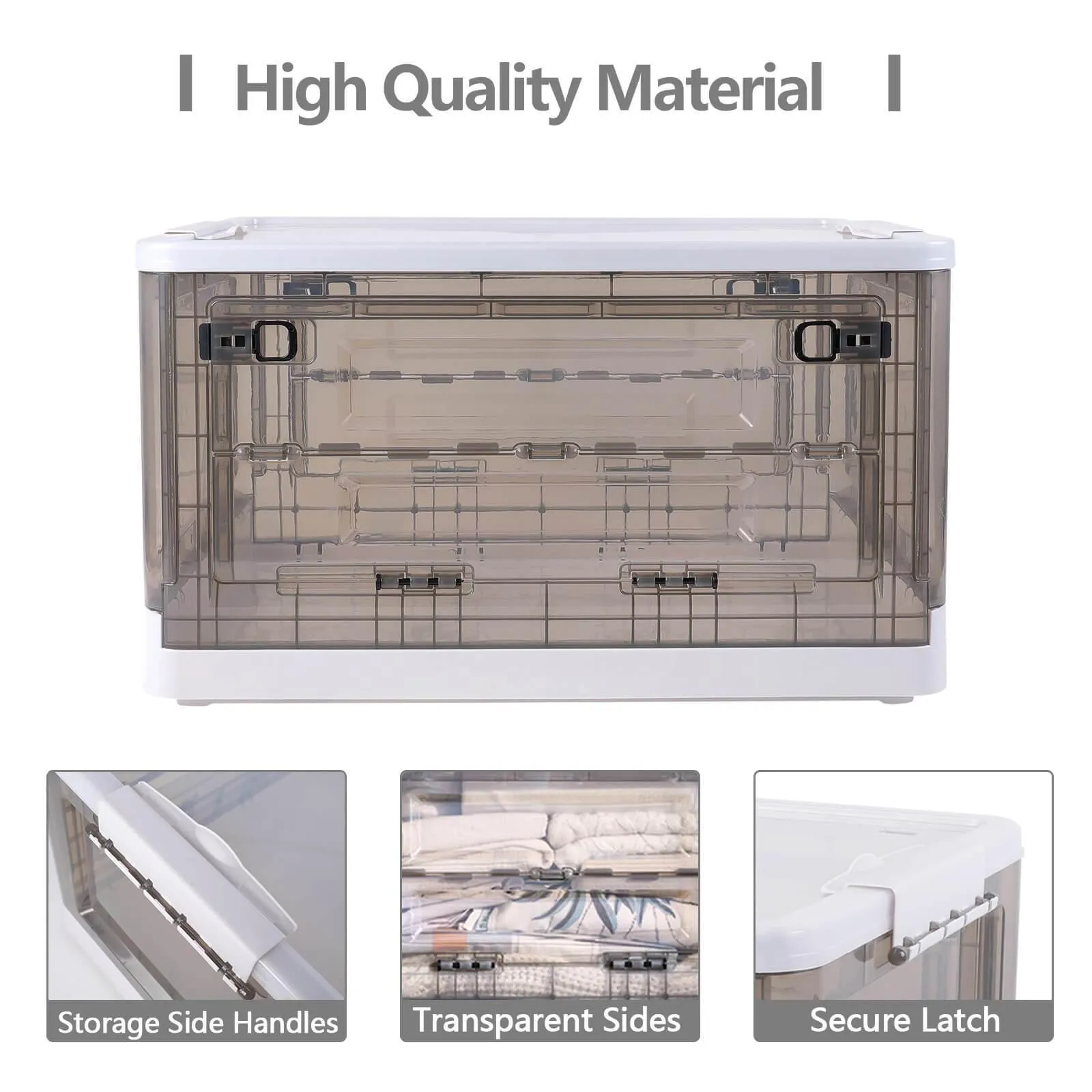 Collapsible Storage Box Containers Plastic Stackable Organizer