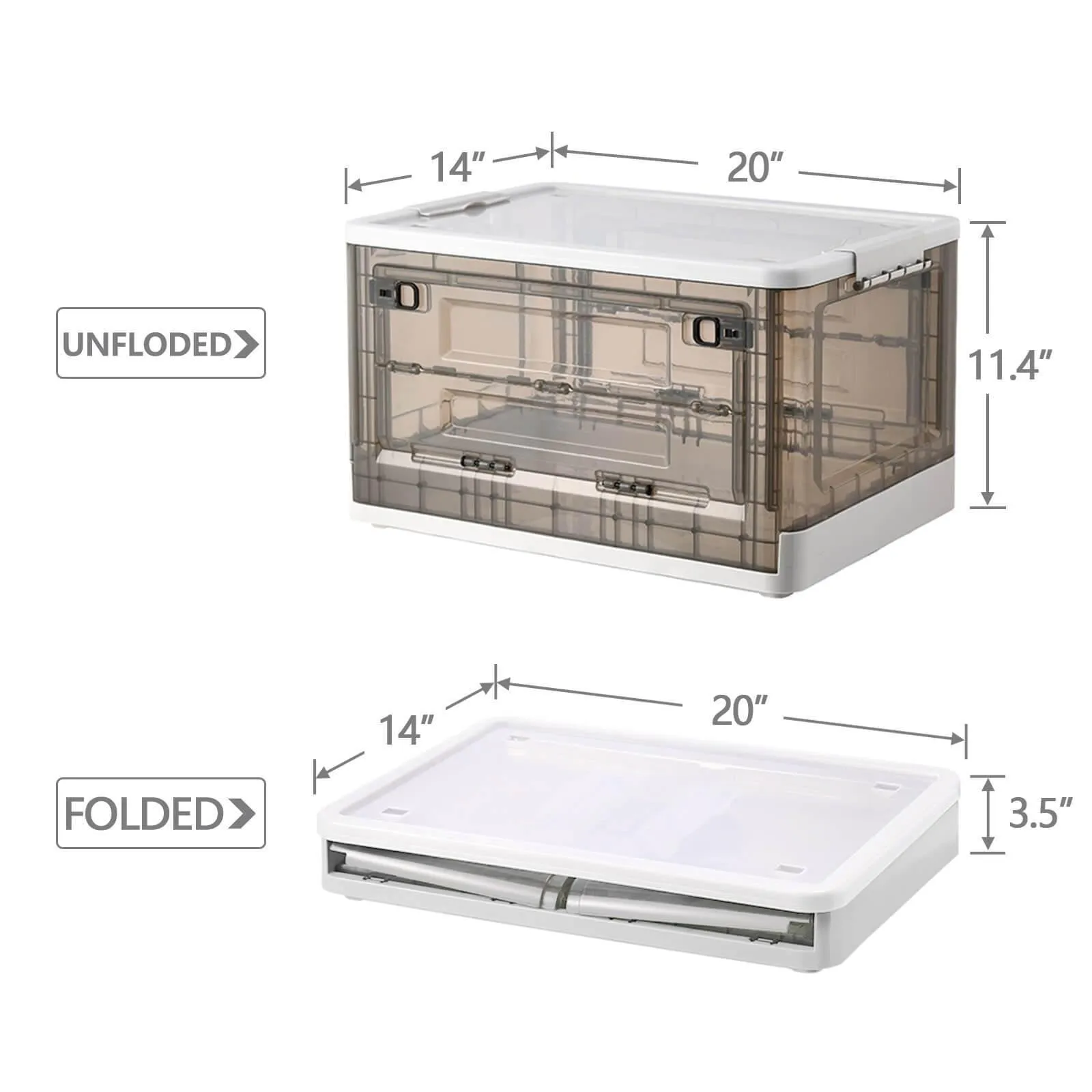 Collapsible Storage Box Containers Plastic Stackable Organizer
