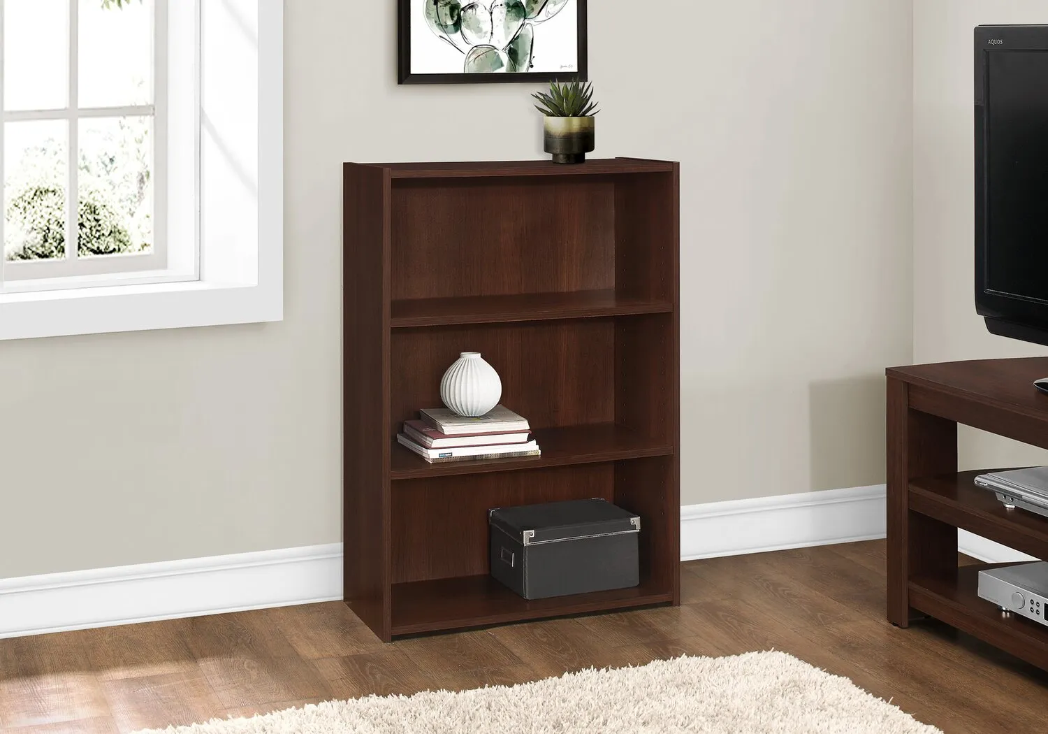 Derby 3-Shelf Bookcase - Cherry