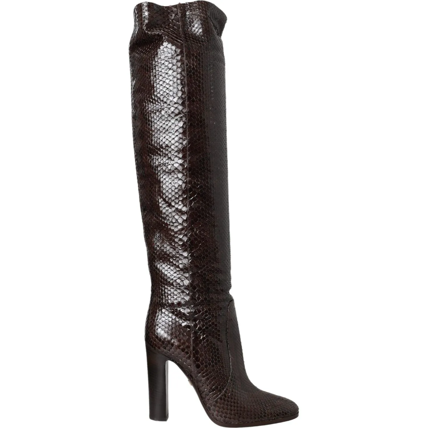 Dolce & Gabbana Brown Exotic Leather Heels High Boots Shoes