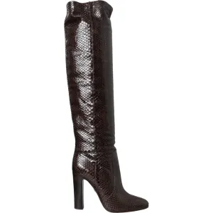 Dolce & Gabbana Brown Exotic Leather Heels High Boots Shoes