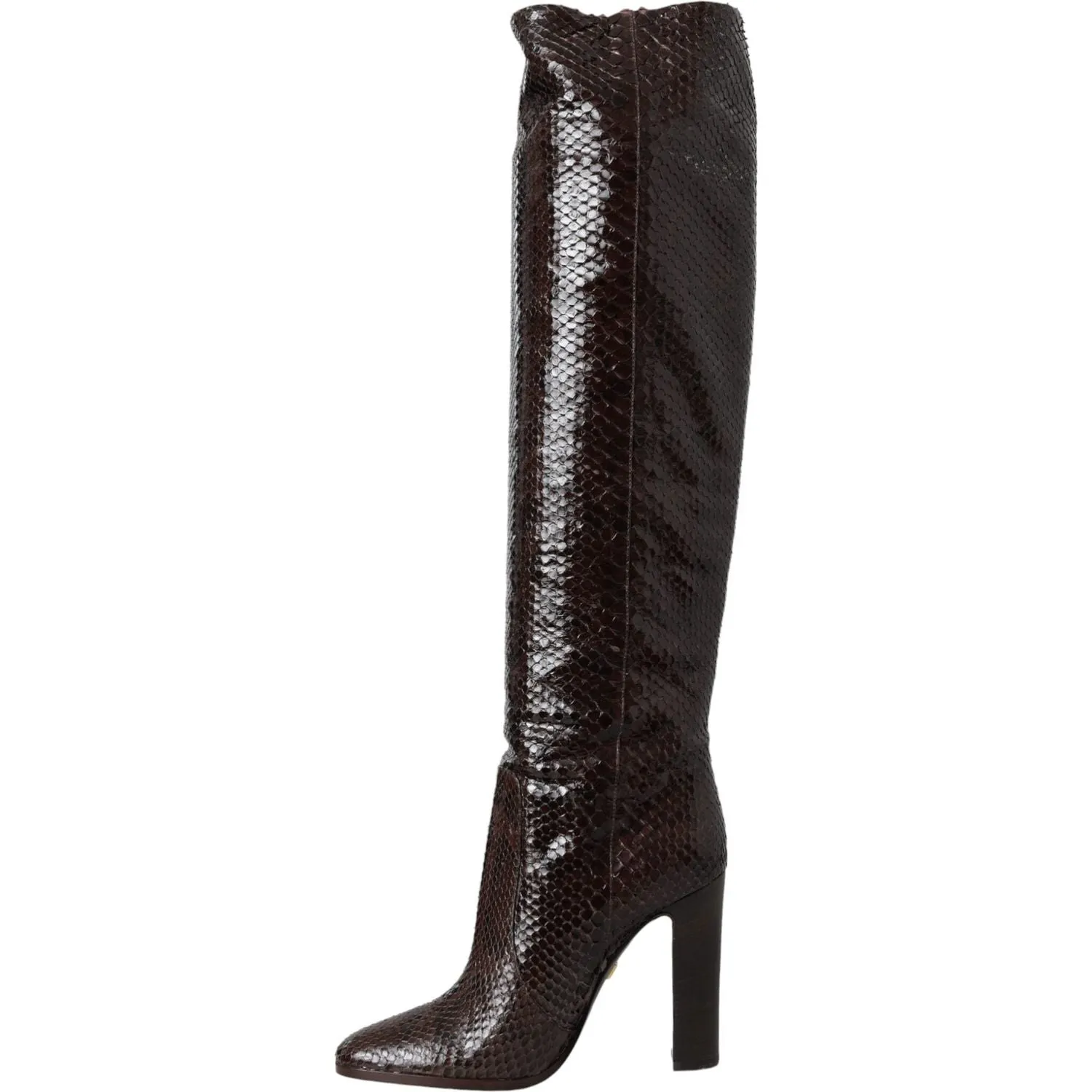 Dolce & Gabbana Brown Exotic Leather Heels High Boots Shoes
