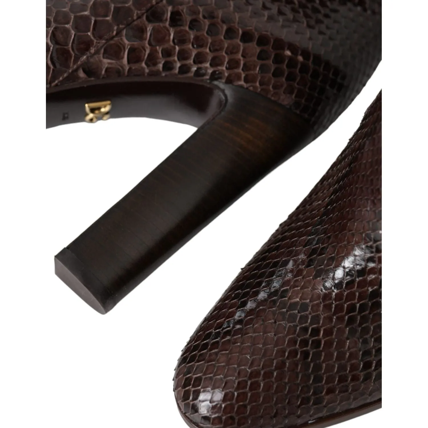 Dolce & Gabbana Brown Exotic Leather Heels High Boots Shoes