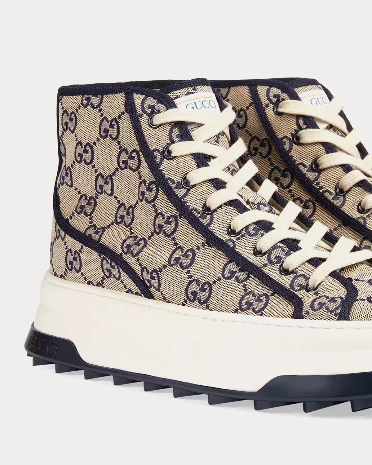 GG Original Canvas Beige / Blue High Top Sneakers