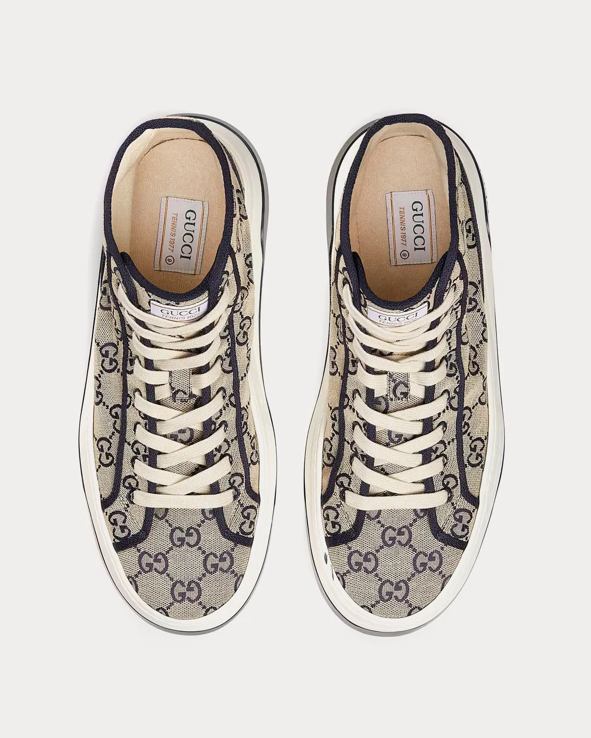 GG Original Canvas Beige / Blue High Top Sneakers