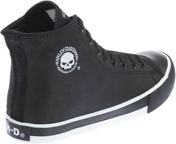 Harley-Davidson® Men's Baxter Black/White 4.5" Leather Hi-Cut Sneakers D93341