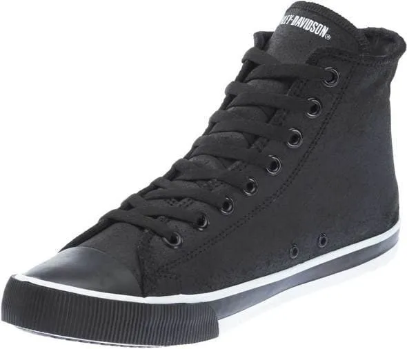 Harley-Davidson® Men's Baxter Black/White 4.5" Leather Hi-Cut Sneakers D93341