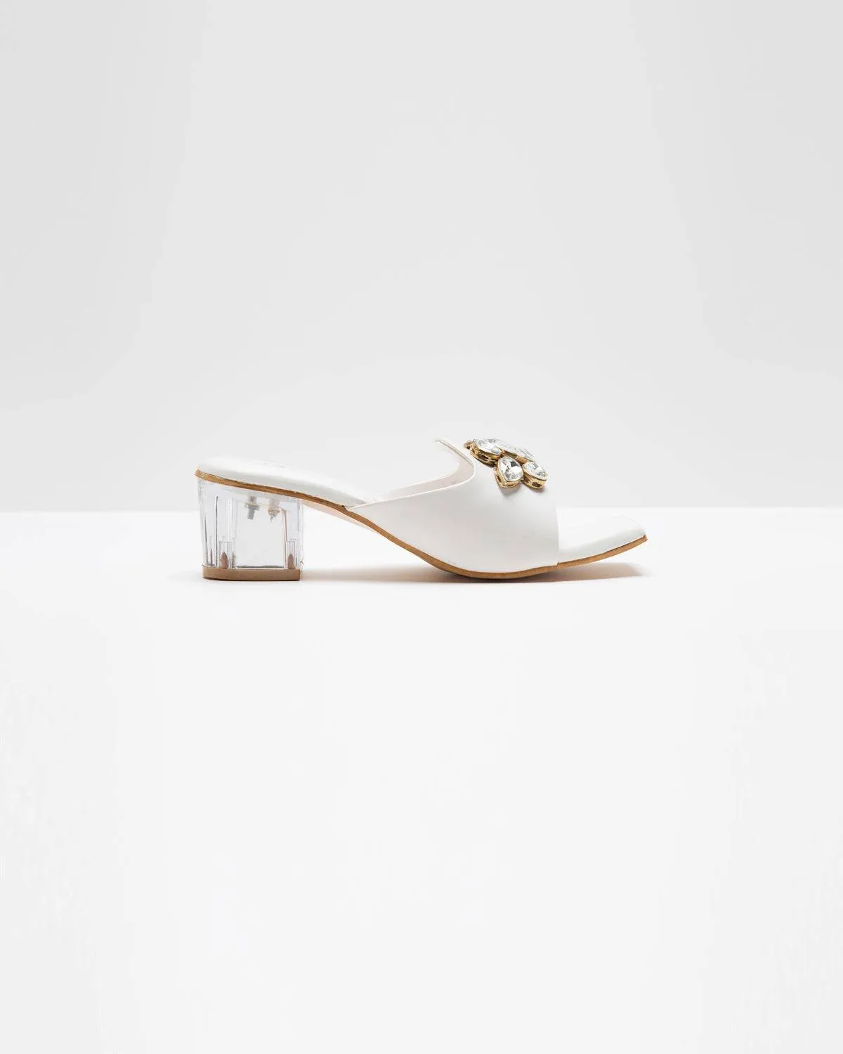 Jewel Up Heels - White