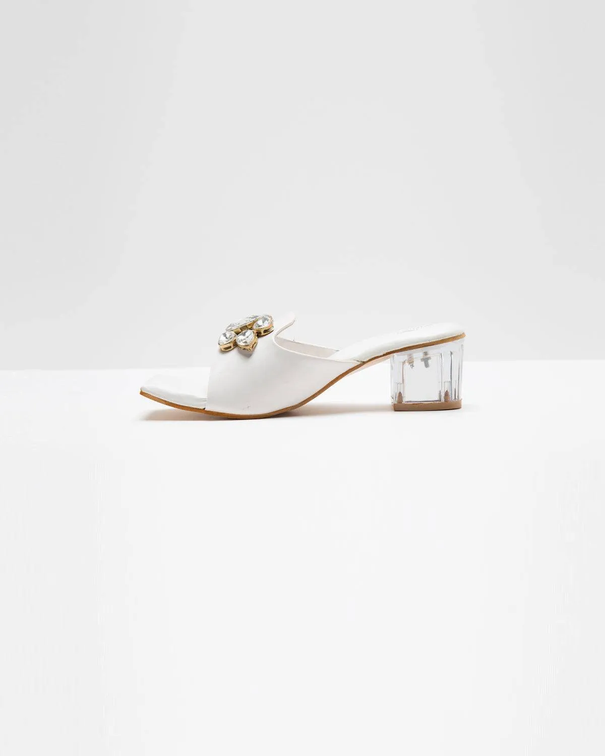 Jewel Up Heels - White