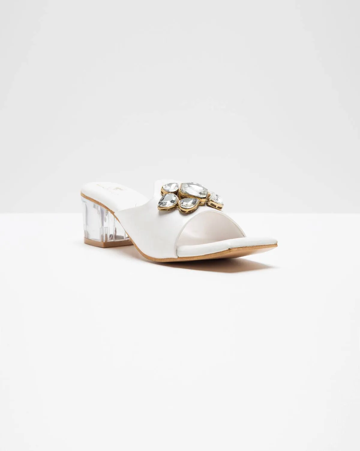 Jewel Up Heels - White