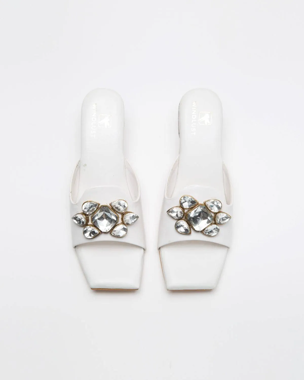 Jewel Up Heels - White