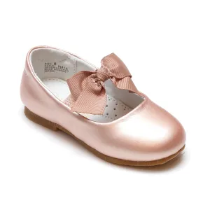 L'Amour Pauline Bow Flats in Pink Gold