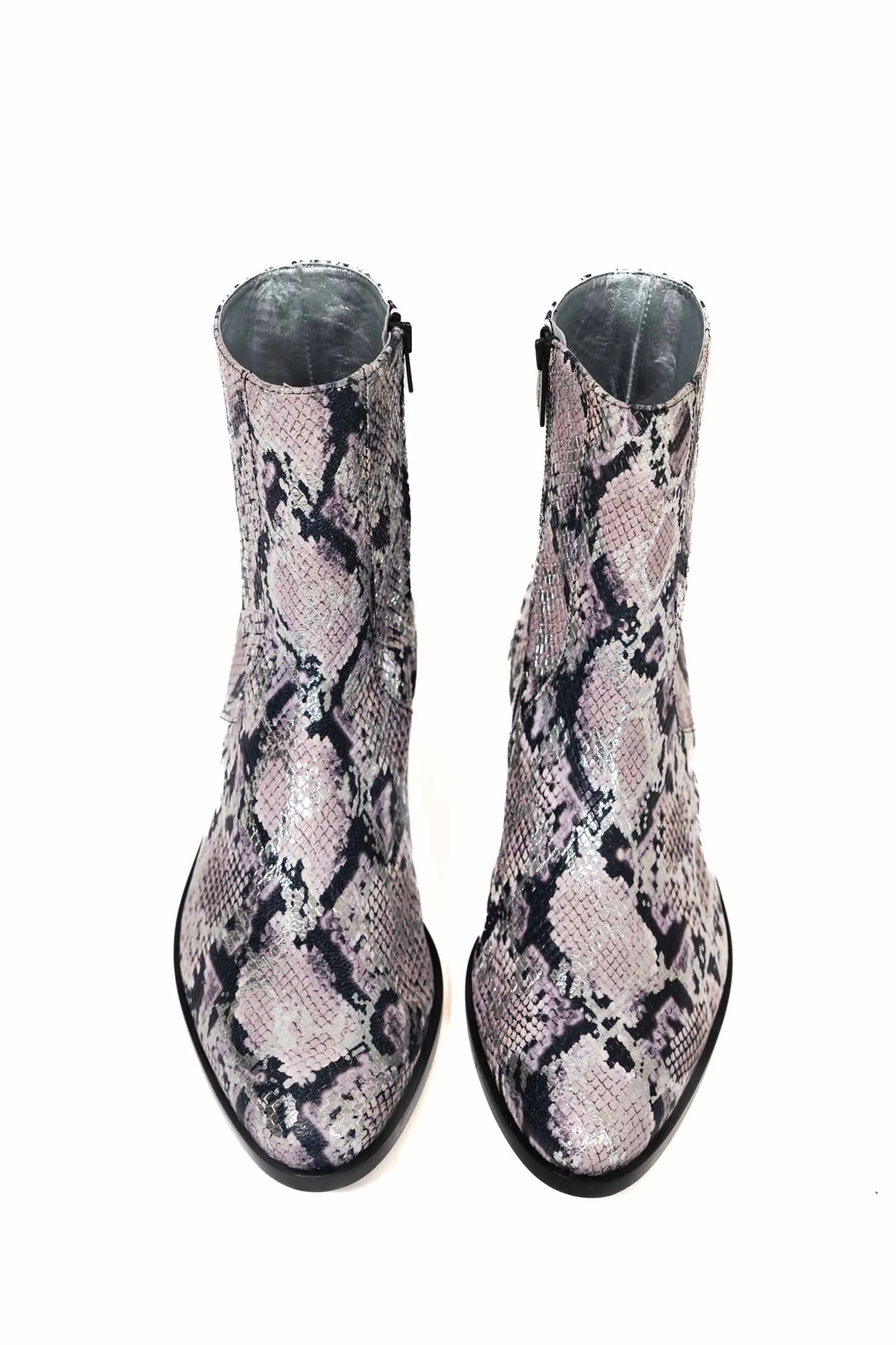 MEN TWISTED DREAMS CHELSEA 3.5 CM BOOT - SNAKE PRINT WHITE ITALIAN LEATHER