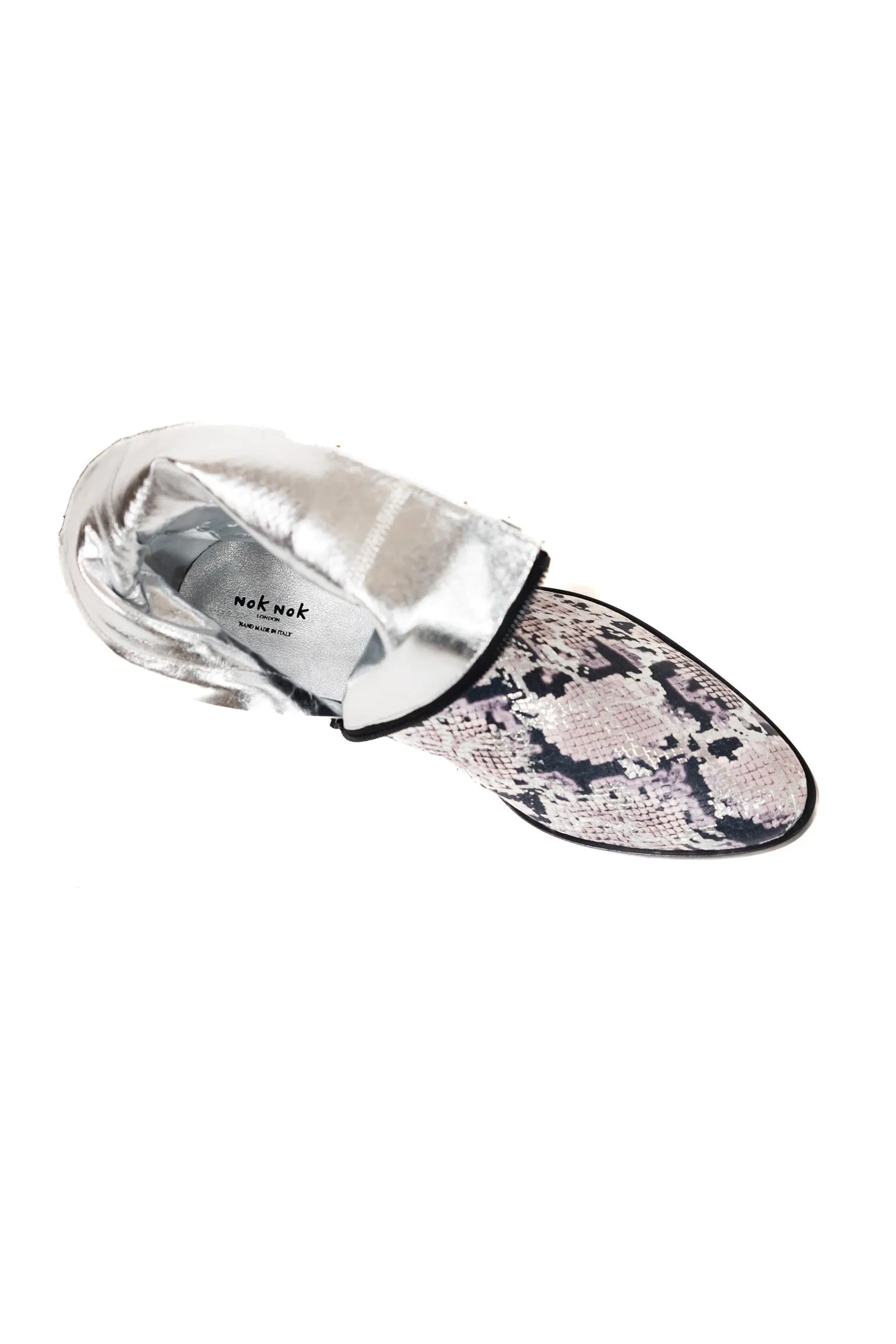 MEN TWISTED DREAMS CHELSEA 3.5 CM BOOT - SNAKE PRINT WHITE ITALIAN LEATHER
