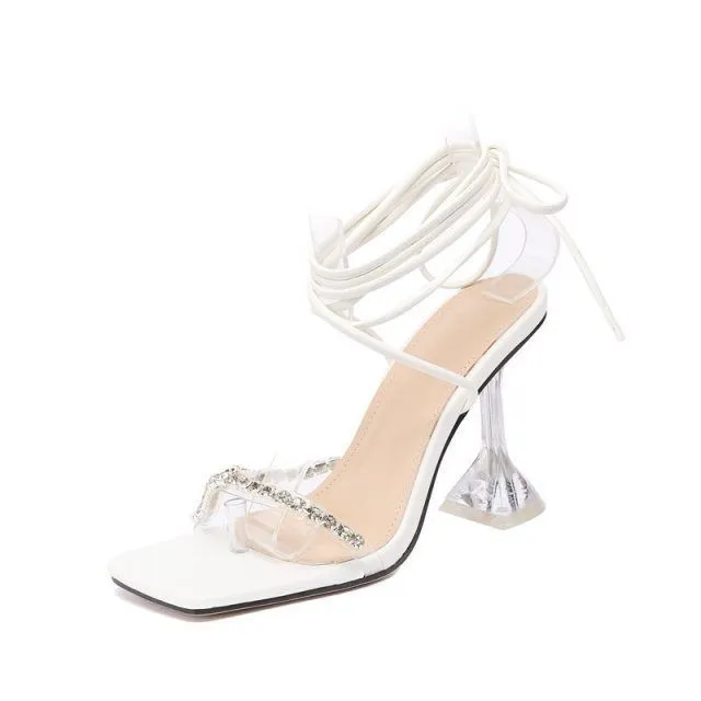 New rhinestone ankle strap high heel sandals