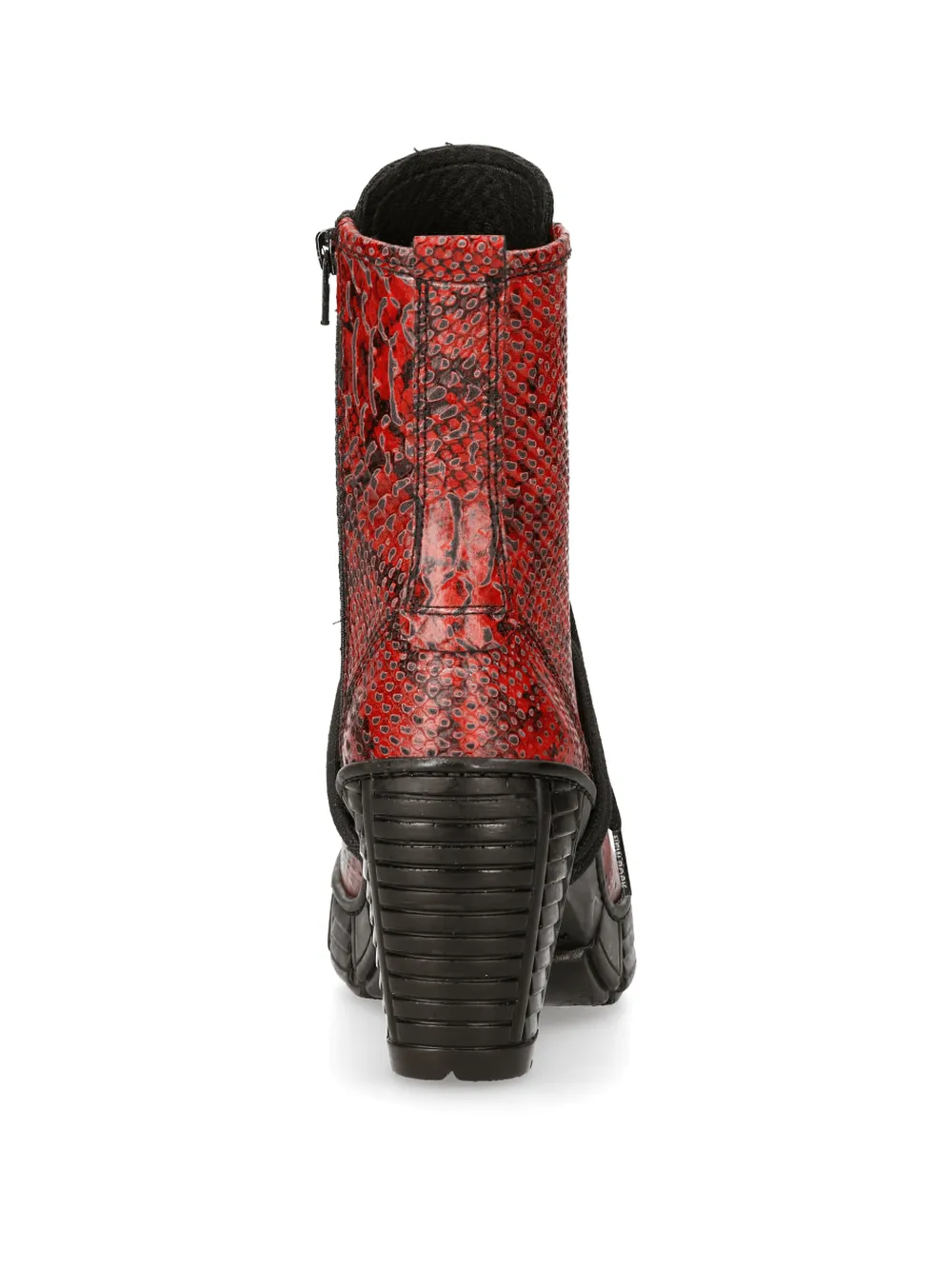 NEW ROCK Gothic Edgy Red Reptile Print Ankle Boots