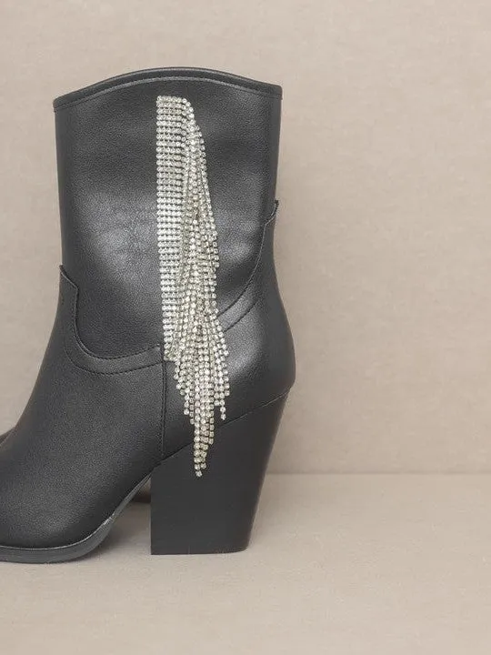 OASIS SOCIETY Kai - Rhinestone Beauty Fringe Boots