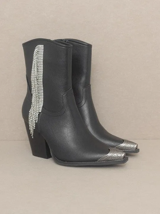 OASIS SOCIETY Kai - Rhinestone Beauty Fringe Boots