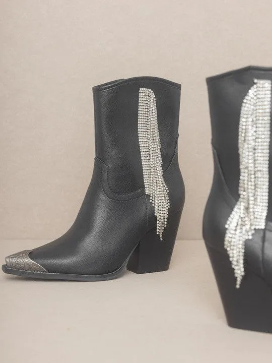 OASIS SOCIETY Kai - Rhinestone Beauty Fringe Boots