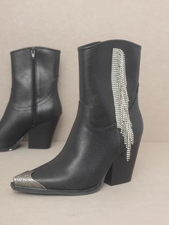 OASIS SOCIETY Kai - Rhinestone Beauty Fringe Boots