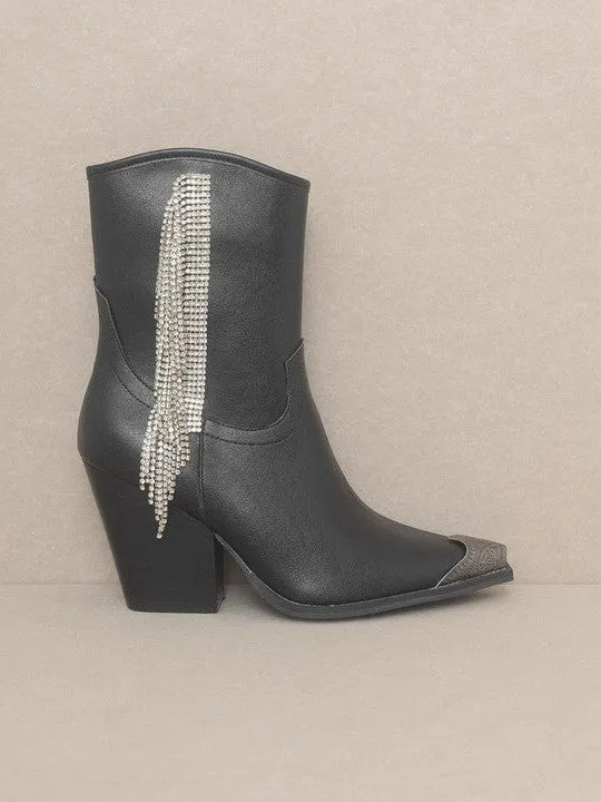 OASIS SOCIETY Kai - Rhinestone Beauty Fringe Boots