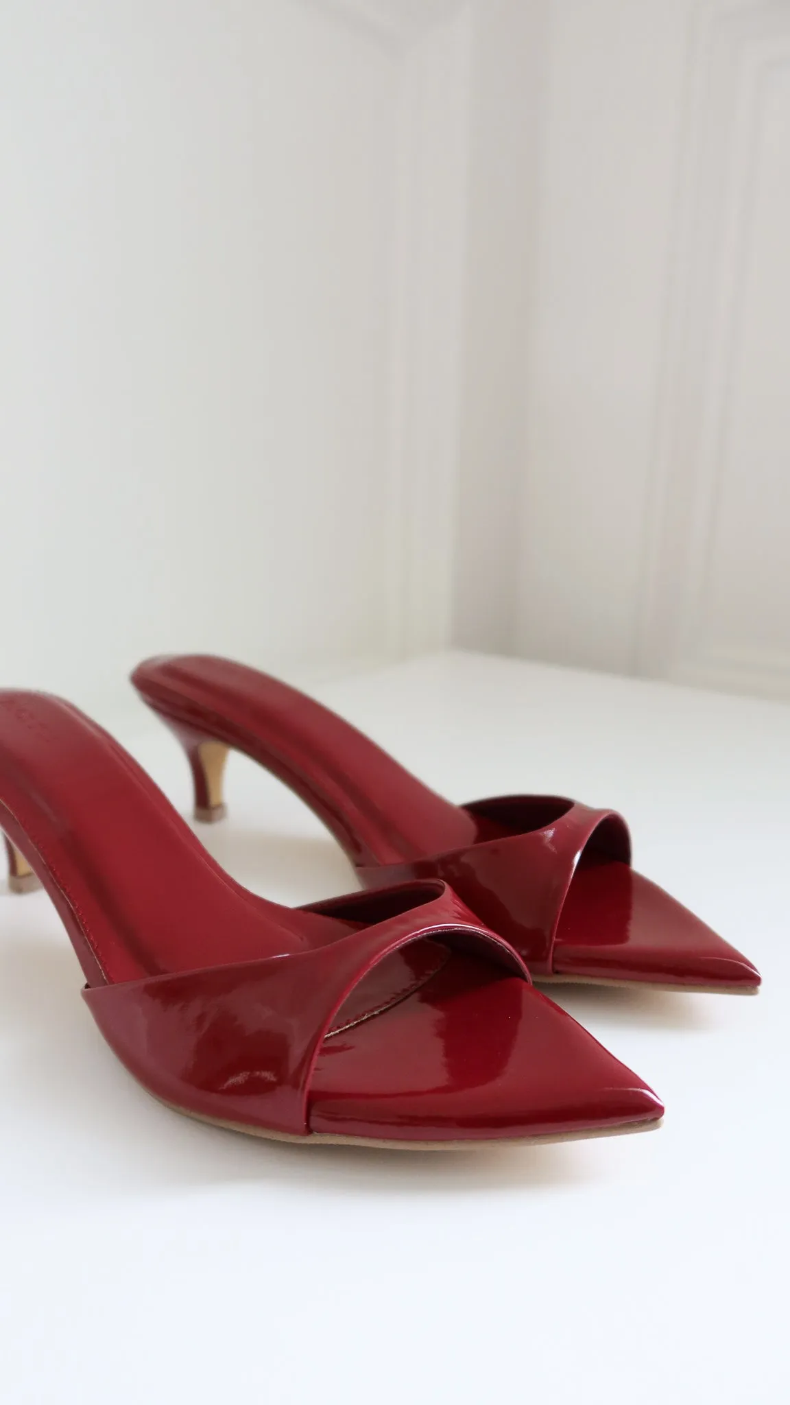 On-Point Glossy Heels In Red (LAST PIECES)