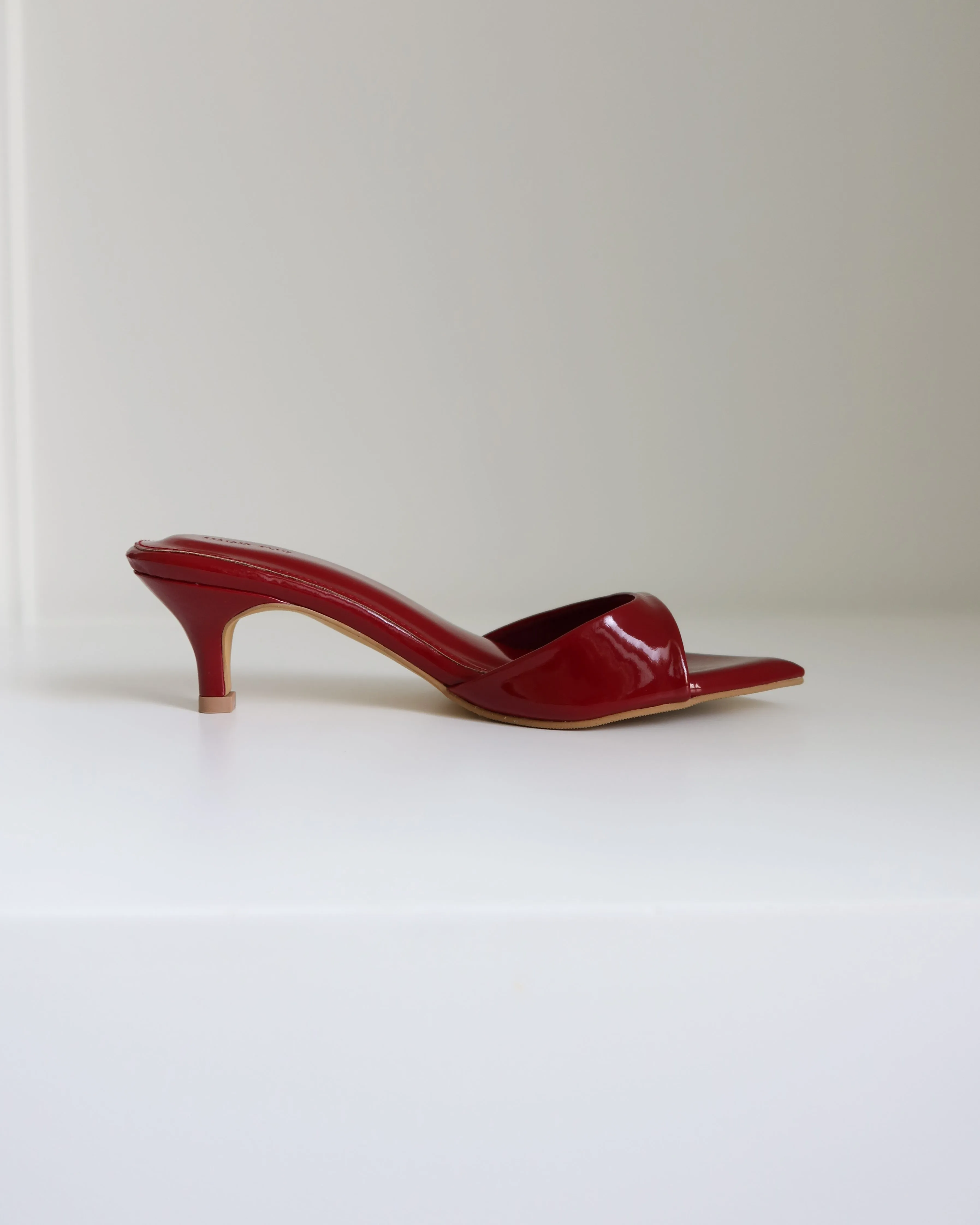 On-Point Glossy Heels In Red (LAST PIECES)