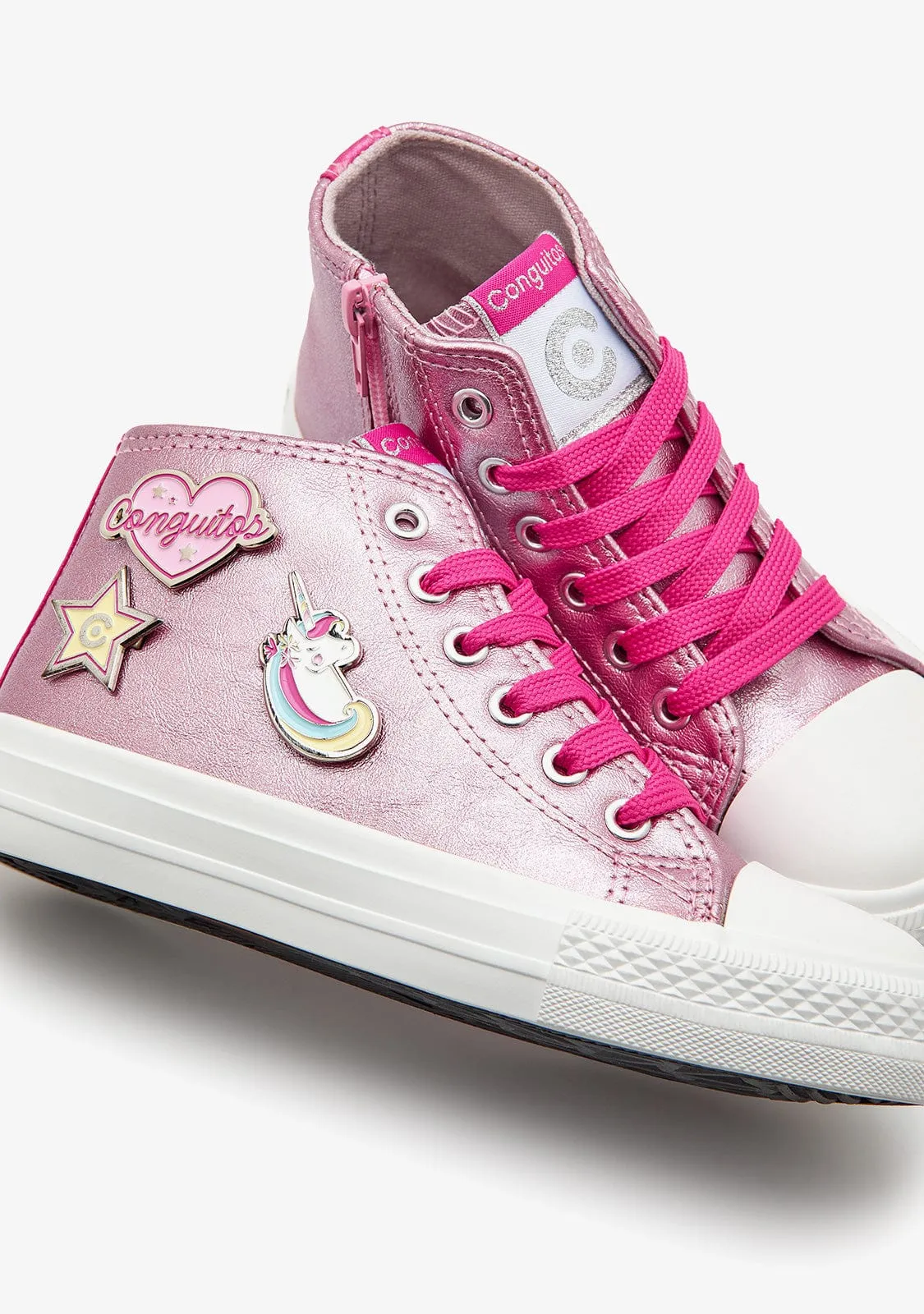 Pink Pins High Top Sneakers
