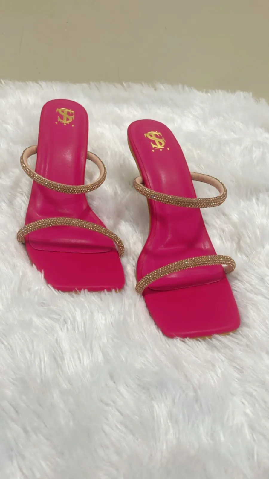 Rose Gold Strappy Diamantine heels
