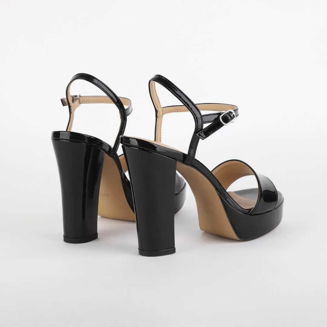 SAMI BLACK PATENT - high platform
