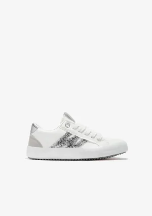 Silver Logo Sneakers