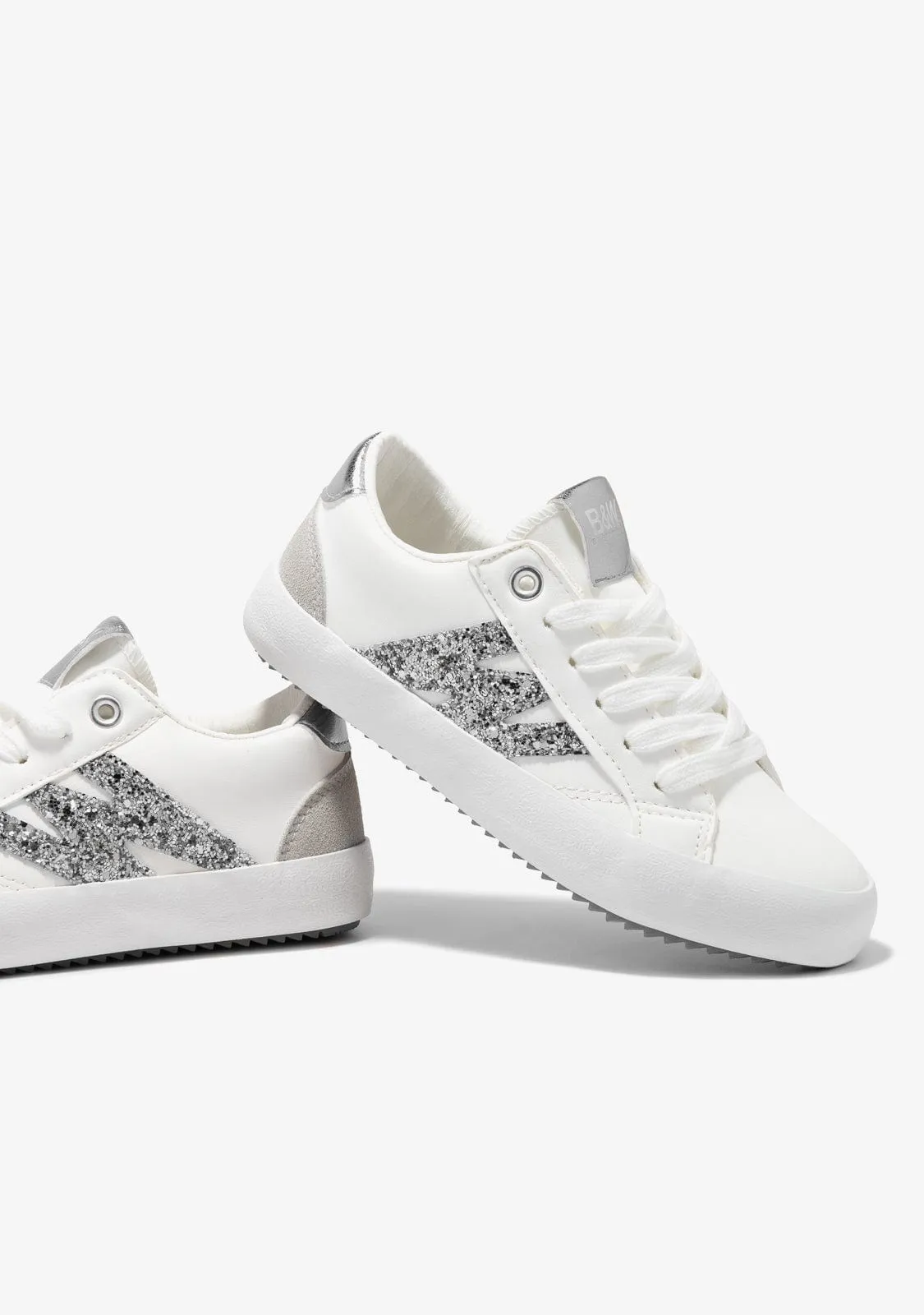 Silver Logo Sneakers