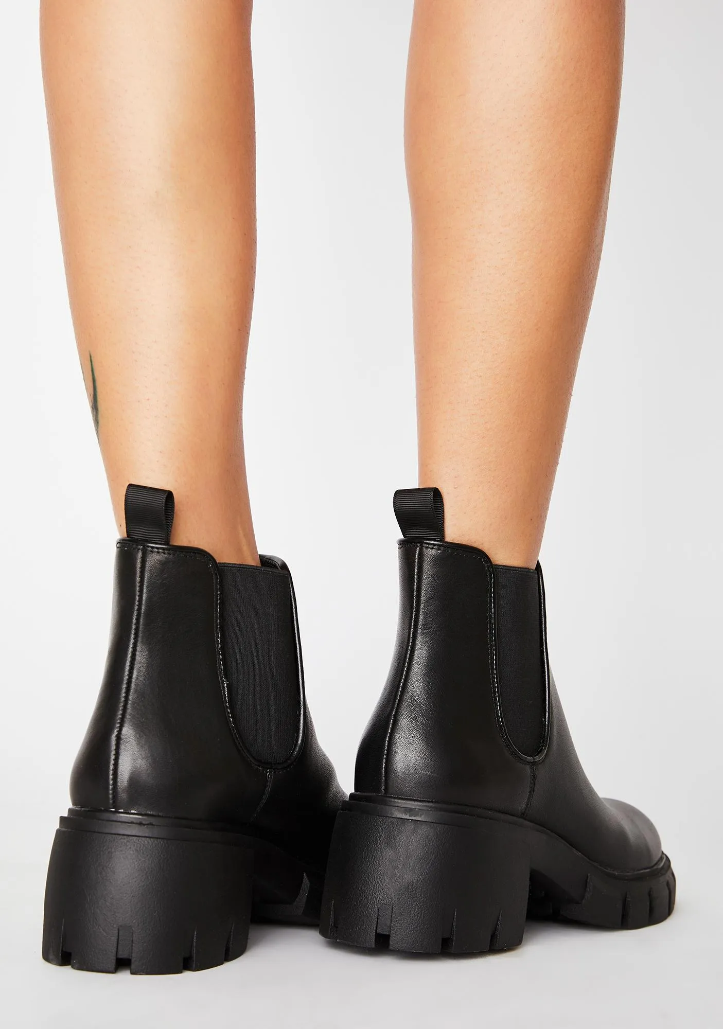 Steve Madden Women's Howler Block Heel Platform Ankle Boots Black Leather (10, BLACK)