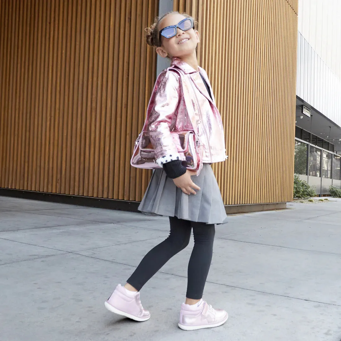Stride Rite Ames | Pink Shimmer Kids High Tops