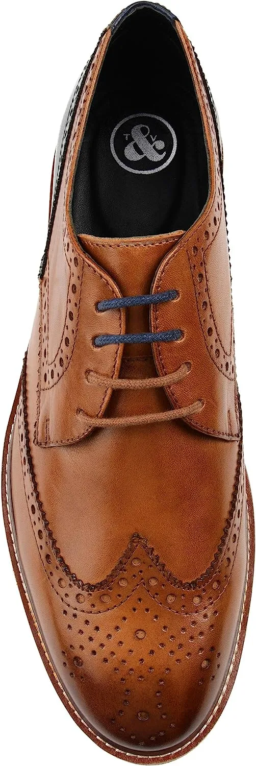 Thomas & Vine Mens Ridley Wingtip Derby Shoes  Color Cognac Size 10.5M