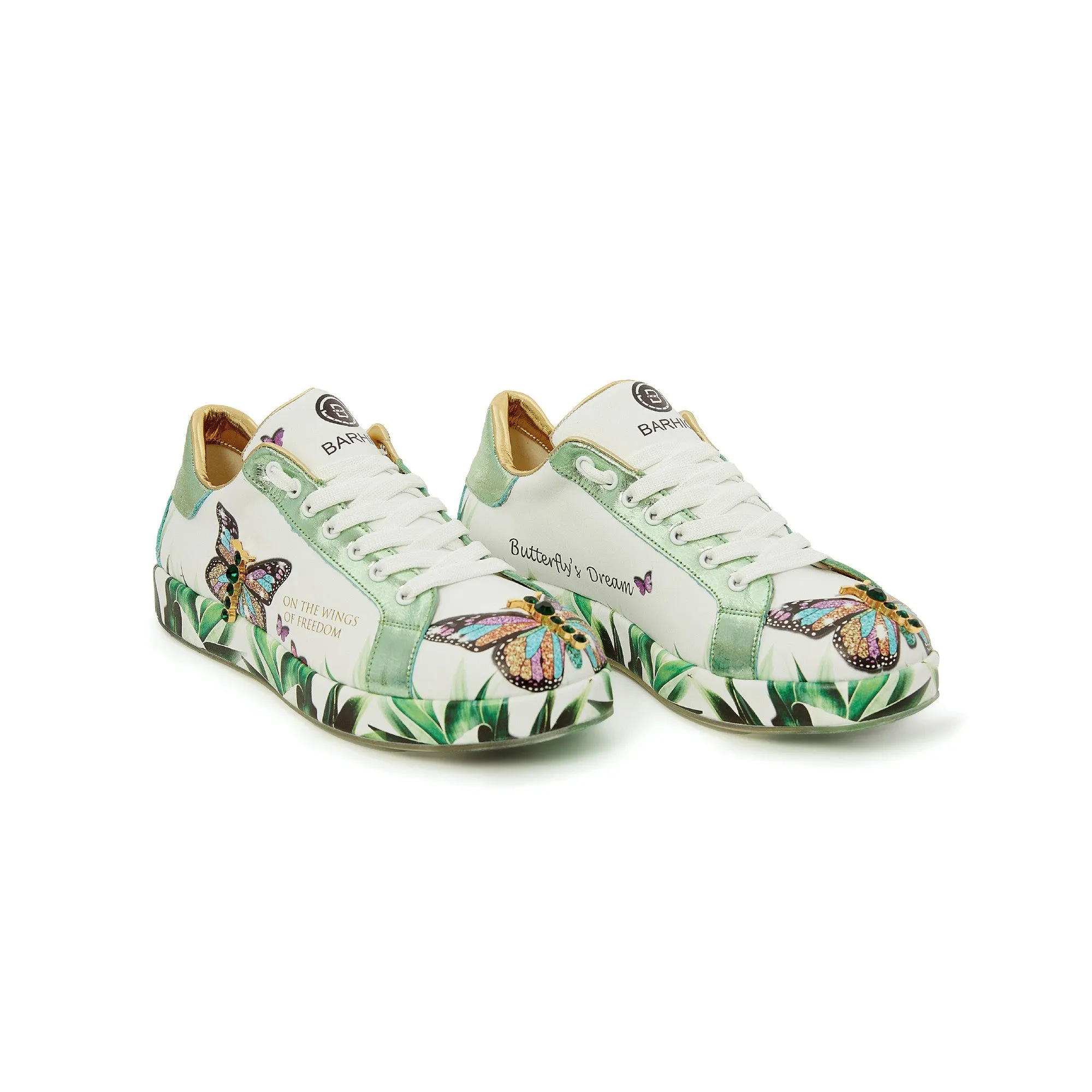 Women's Calf Leather Handmade Sneakers W5021