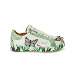 Women's Calf Leather Handmade Sneakers W5021